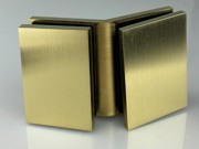 Fixed Bracket - Square 135 Degree Glass to Glass - Brushed Gold